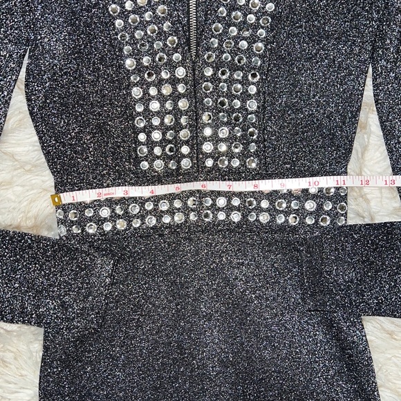 BALMAIN Crystal-embellished metallic stretch-knit mini dress - Picture 11 of 15